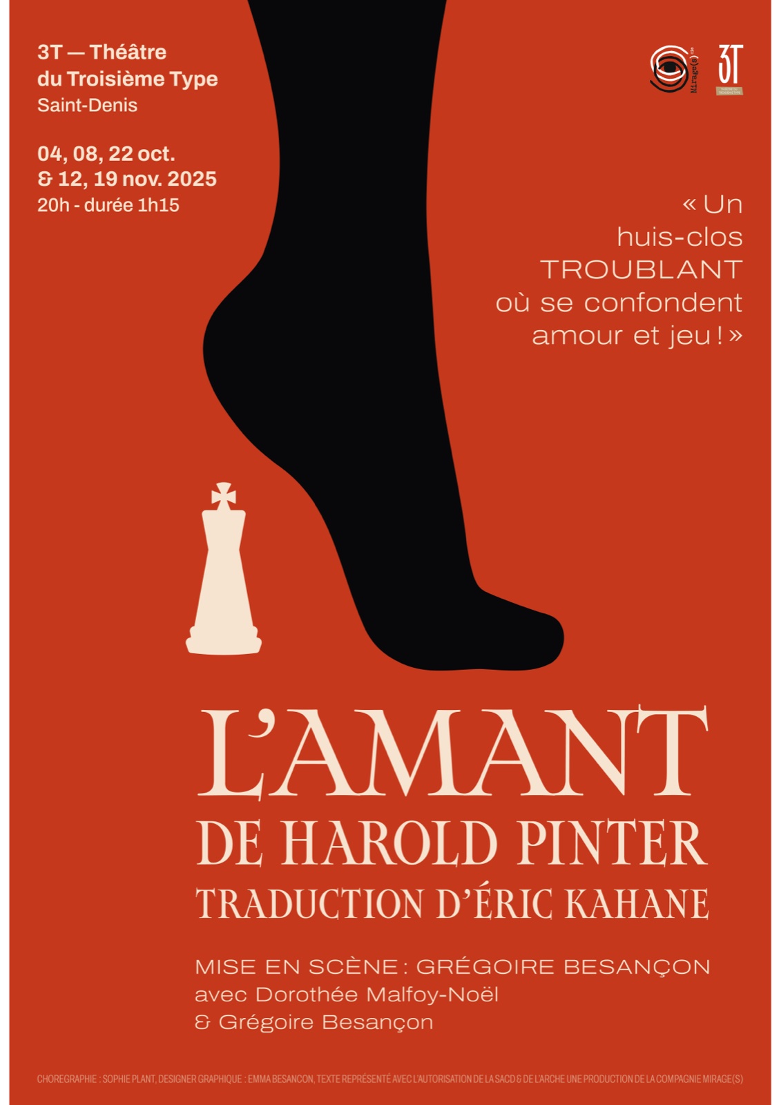 Affiche L'Amant, Harold Pinter